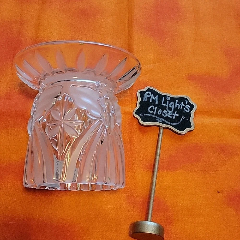 Gorham Crystal Candle Holder Angel Holiday Traditions Pillar